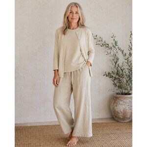 Peter Hahn Cashmere Twin set Cream Pullover & Cardigan Vintage Size US 10